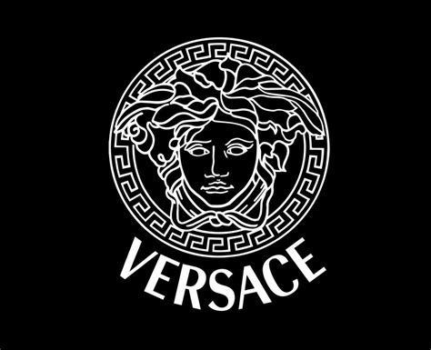 versace logo white black back|Versace black and white logo.